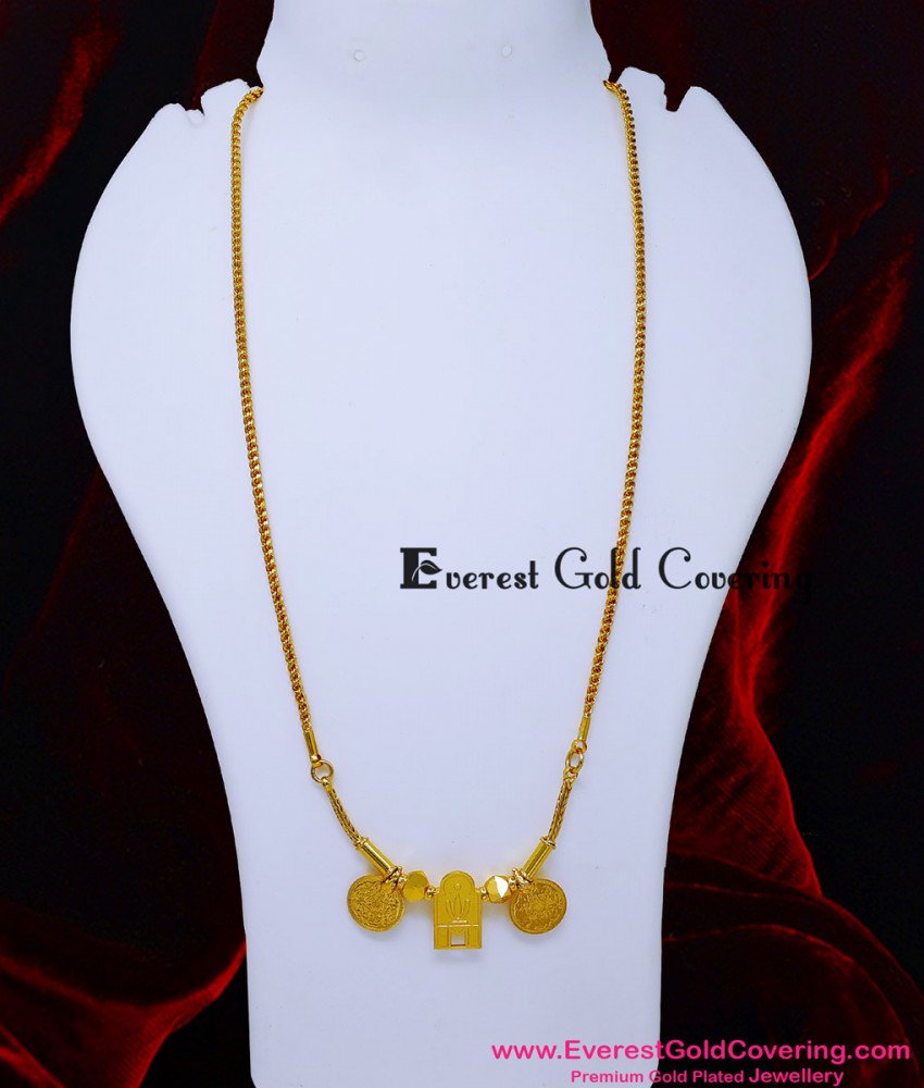 THN105 - Gold Plated Daily Wear Brahmin Vishnu Thali Chain Design