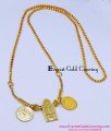 THN110 - Gold Plated Cross Pendant Christian Thali Chain Design