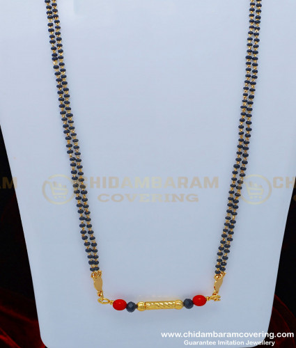 THN42 - Buy Indian Wedding Red Coral Karimani Udupi Style Mangalsutra One Gram Gold Mangalsutra Collections Online