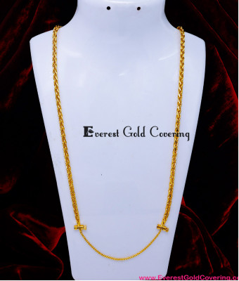THN95-LG - 30 Inch Long Gold Plated Pinnal Kodi Screw Chain Design