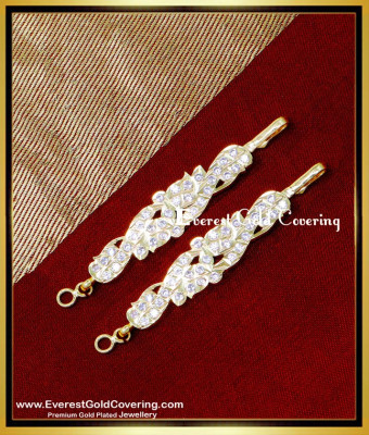 MAT283 - Beautiful Impon White Stone Straight Ear Chain Designs