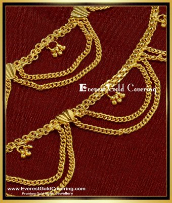 MAT068 - Bridal Wear Double Chain Heart Model Side Hook Type Ear Chain Design Latest Champaswaralu Gold Design Online