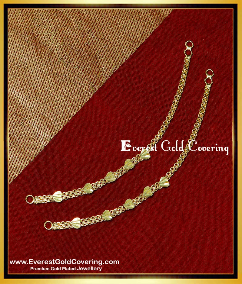 ear chain gold design, ear chain gold designs, side mattal designs in gold, mattal designs, 1 gram gold mattal designs, gold plated mattal