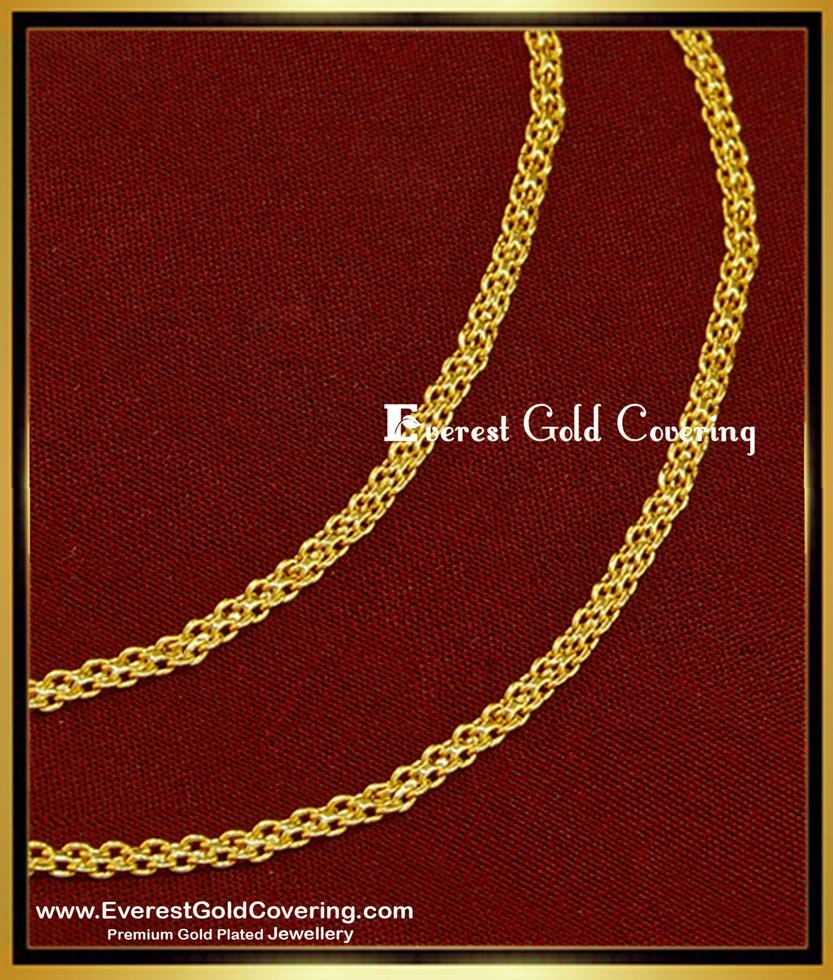 MAT072 - Gold Plated Simple Light Weight Flexible Thin Delhi Chain Ear Chain Mattal Designs Online