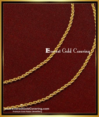 MAT050 - Gold Plated Simple Light Weight Flexible Thin Ear Chain Suththu Maatal Designs Online