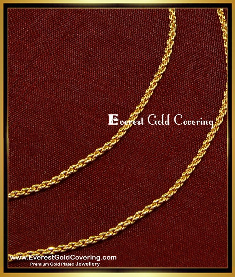 MAT050 - Gold Plated Simple Light Weight Flexible Thin Ear Chain Suththu Maatal Designs Online