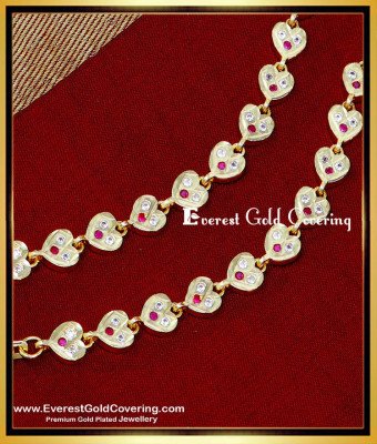 MAT253 - Gold Plated White and Ruby Stone Impon Matilu Designs