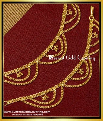 MAT148 - One Gram Gold Two Line Chain Side Hook Type Ear Chain Matilu Gold Model Online