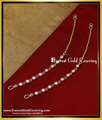 MAT212 - Simple Light Weight White Stone Ear Chain Impon Matilu Design