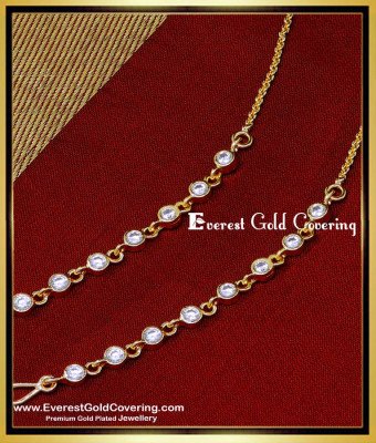 MAT212 - Simple Light Weight White Stone Ear Chain Impon Matilu Design