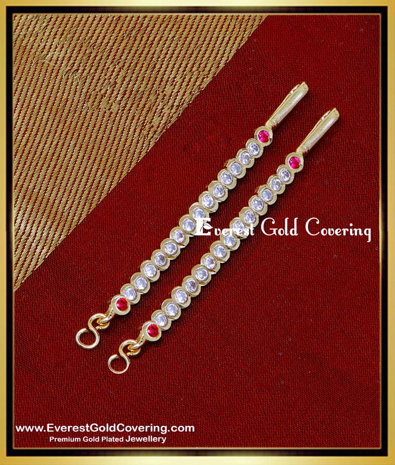 ear chain, ear chain designs, ear chain online, stone ear chain online, white stone ear chain, ear chain gold design, 1 gram gold ear chains, Mattal designs with price, mattal designs gold, gold matilu designs, matilu gold designs with price, side matilu designs
