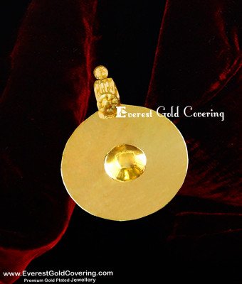 TAL66 - Andhra Plate Bottu Thali Design / Gold Plated Traditional Single Bottu Pustelu Buy Online