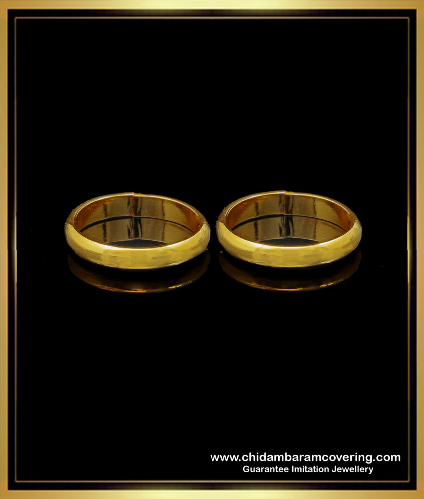 Gold Plated Toe Rings Impon Plain Metti Model Daily Use Toe Rings for Women