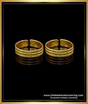 TRG1308 - Impon Jewellery Real Gold Toe Rings Design Metti Model Online