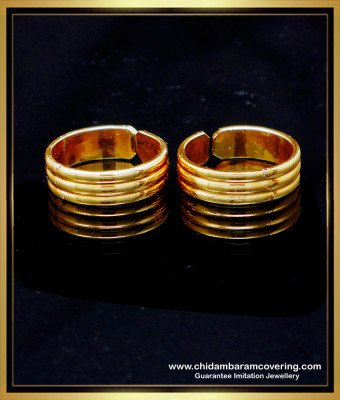 TRG1308 - Impon Jewellery Real Gold Toe Rings Design Metti Model Online