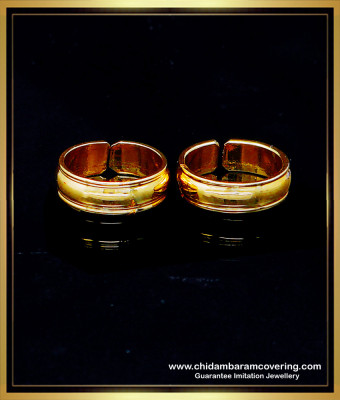 TRG1451 - Five Metal Metti Bridal Wear Toe Ring Gold Design Online