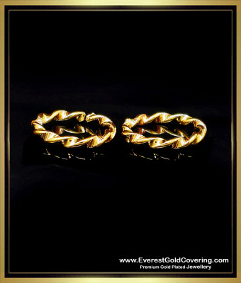 TRG1493 - Impon Twisted Design Gold Plated Toe Rings Online
