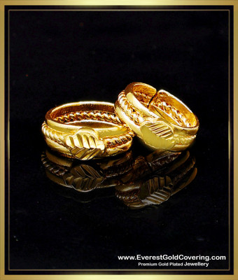 TRG1503 - Pure Impon Adjustable Small Size Gold Toe Rings Design
