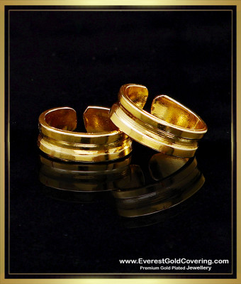 TRG1508 - Attractive Gold Like Impon Daily Use Plain Toe Rings